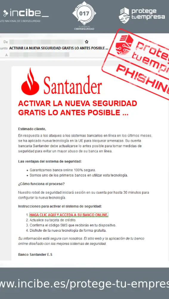 Este es el correo del Banco Santander que nunca debes abrir