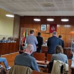 Los cuatro guardias civiles durante su declaración en la fase pericial