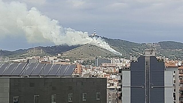 Vista de las llamas, en Collserola