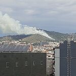 Vista de las llamas, en Collserola