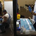 Vacunación de AstraZeneca en el recinto ferial de Vélez Málaga