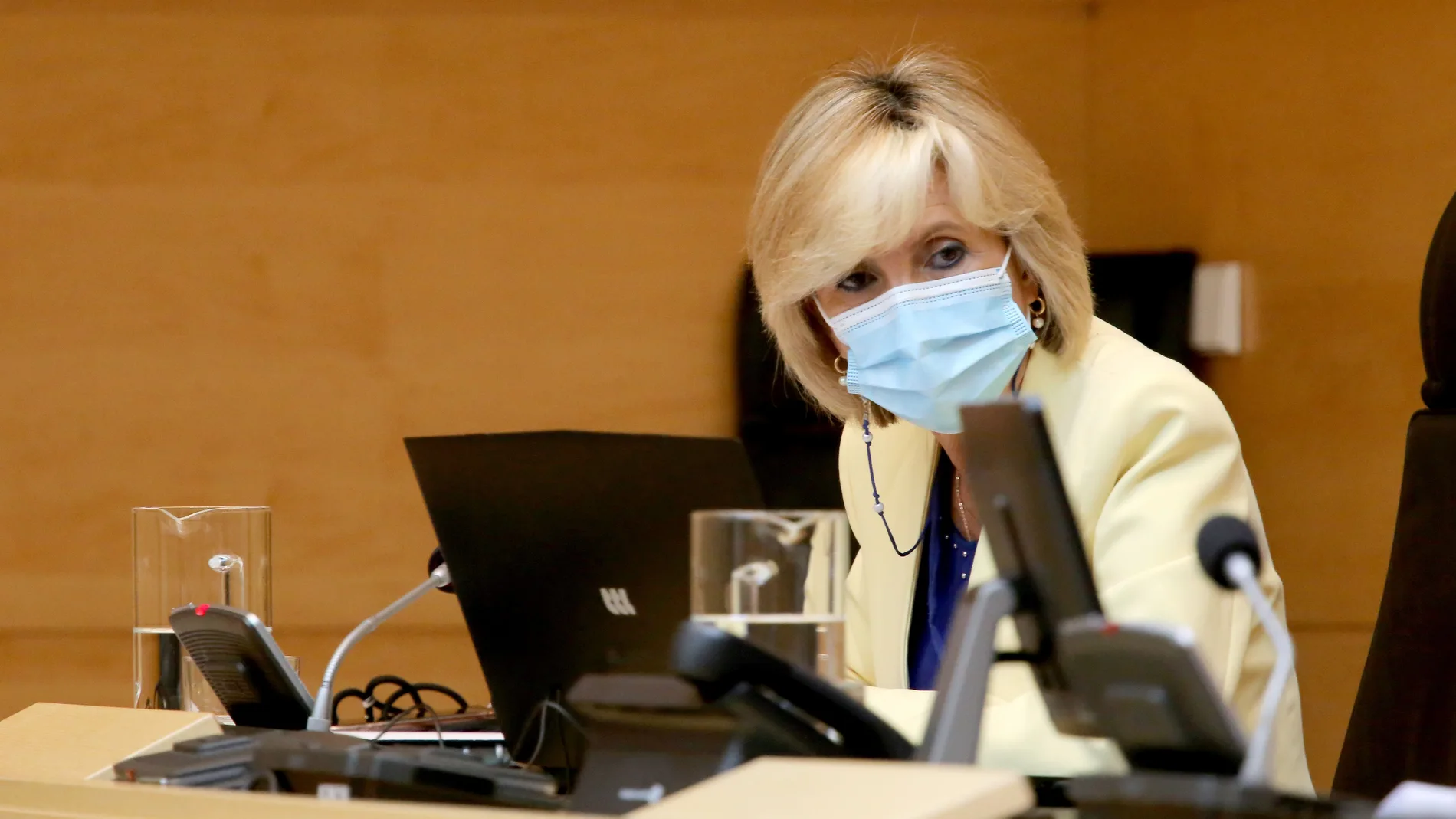 La consejera de Sanidad, Verónica Casado, durante su comparecencia en la Comisión de Sanidad de las Cortes