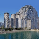 Recreación de cómo quedará el paisaje urbano de Gibraltar tras la construcción de las 6 torres de "The Hassan Centenary Terraces"