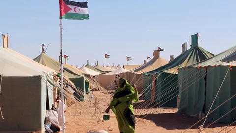 El MSP propugna la vuelta de los saharauis su tierra y que dejen de estar confinados en los campamentos de Tinduf, en Argelia. EFE/Mohamed Messara