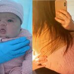 La recién nacida, a la que llamaron Emilia, nació el pasado 16 de abril pesando casi 6 kilos