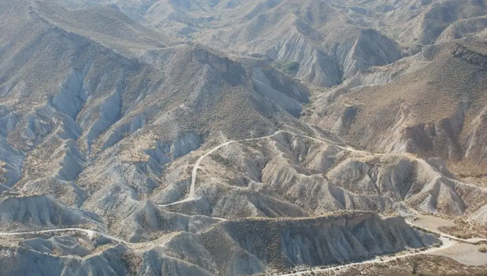 Vista aérea del desierto de Tabernas
