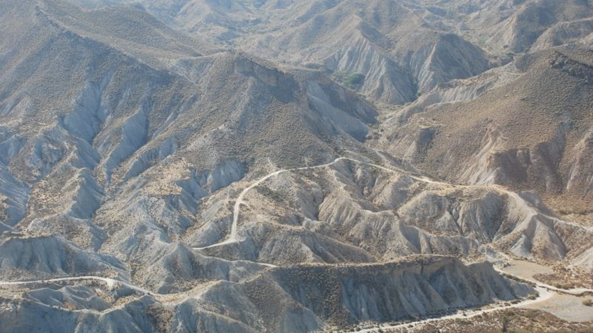 Vista aérea del desierto de Tabernas