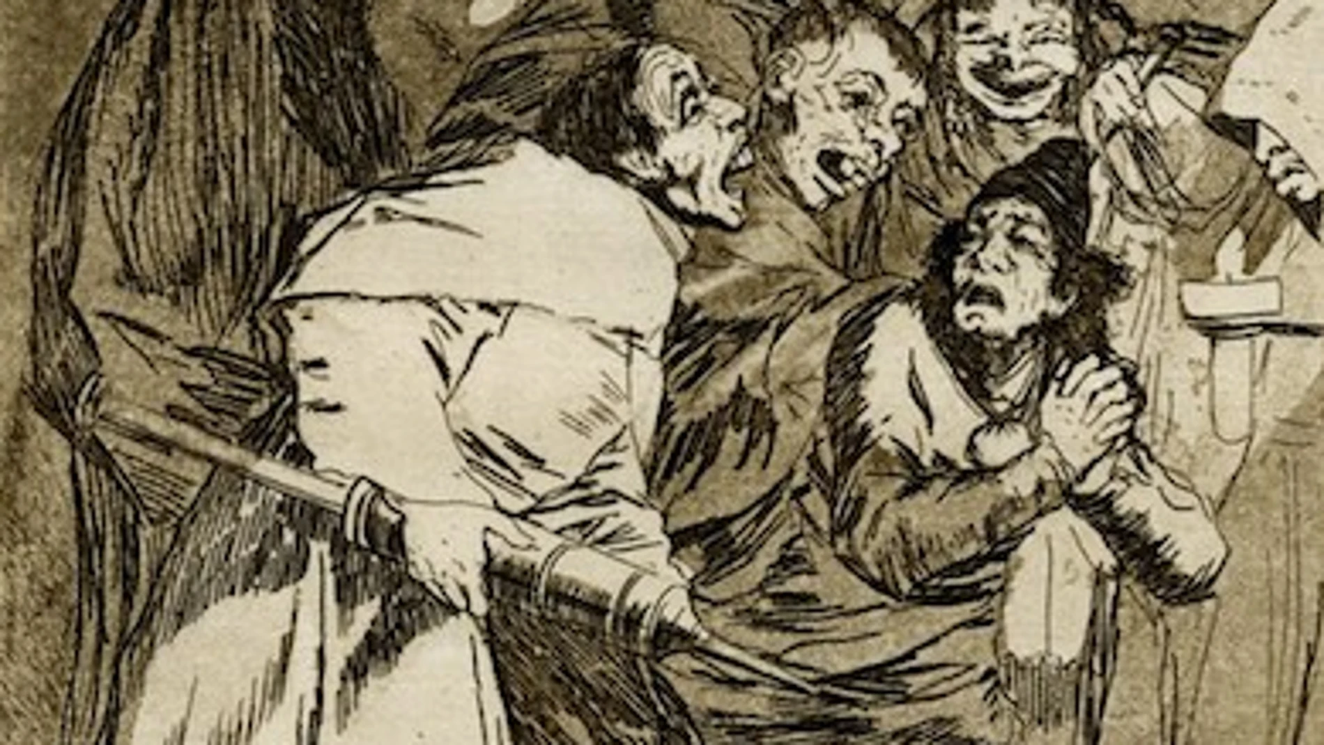 Trágala perro. Caprichos. Francisco de Goya