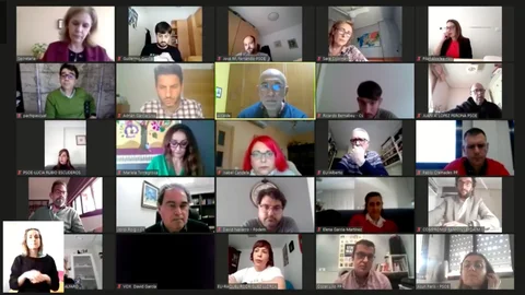Reunión de un pleno de San Vicente del Raspeig celebrada por videoconferencia