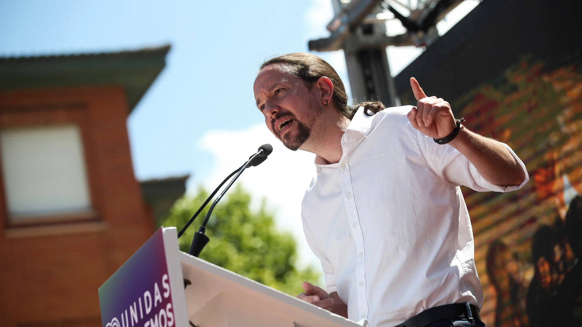 El líder de Unidas Podemos y candidato de la formación a la presidencia de la Comunidad de Madrid en las elecciones del próximo 04 de mayo, Pablo Iglesias