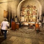 Incendio en la iglesia de la localidad de Balboa (León)