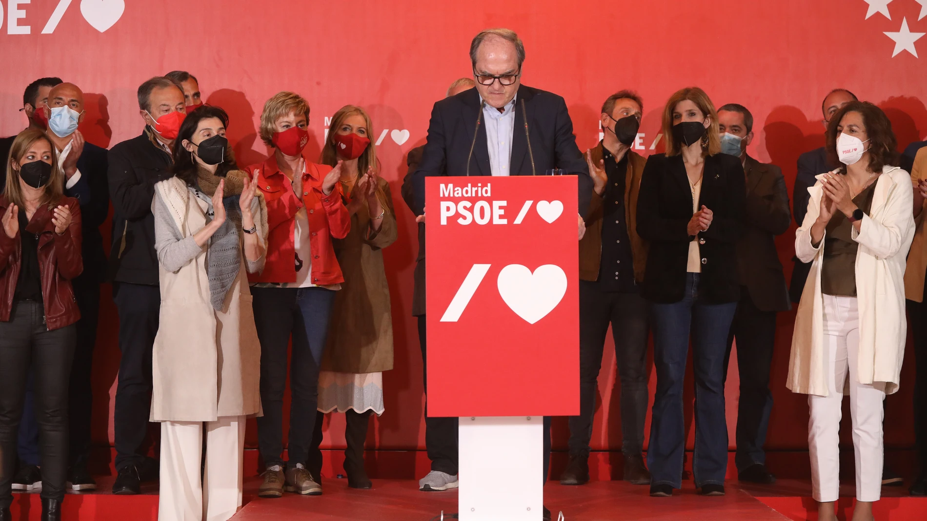 El candidato del PSOE a la Presidencia de la Comunidad de Madrid, Ángel Gabilondo, ofrece una rueda de prensa tras el 4-M