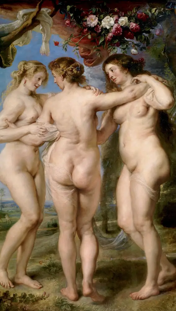 «Las tres Gracias», de Rubens, que se puede ver ahora en la muestra «Pasiones mitológicas»