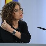 La ministra de Hacienda y Portavoz del Gobierno, María Jesús Montero, tras el Consejo de Ministros