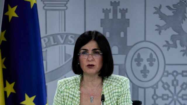La ministra de Sanidad, Carolina Darias, durante una rueda de prensa tras la reunión del Consejo Interterritorial del Sistema Nacional de Salud
