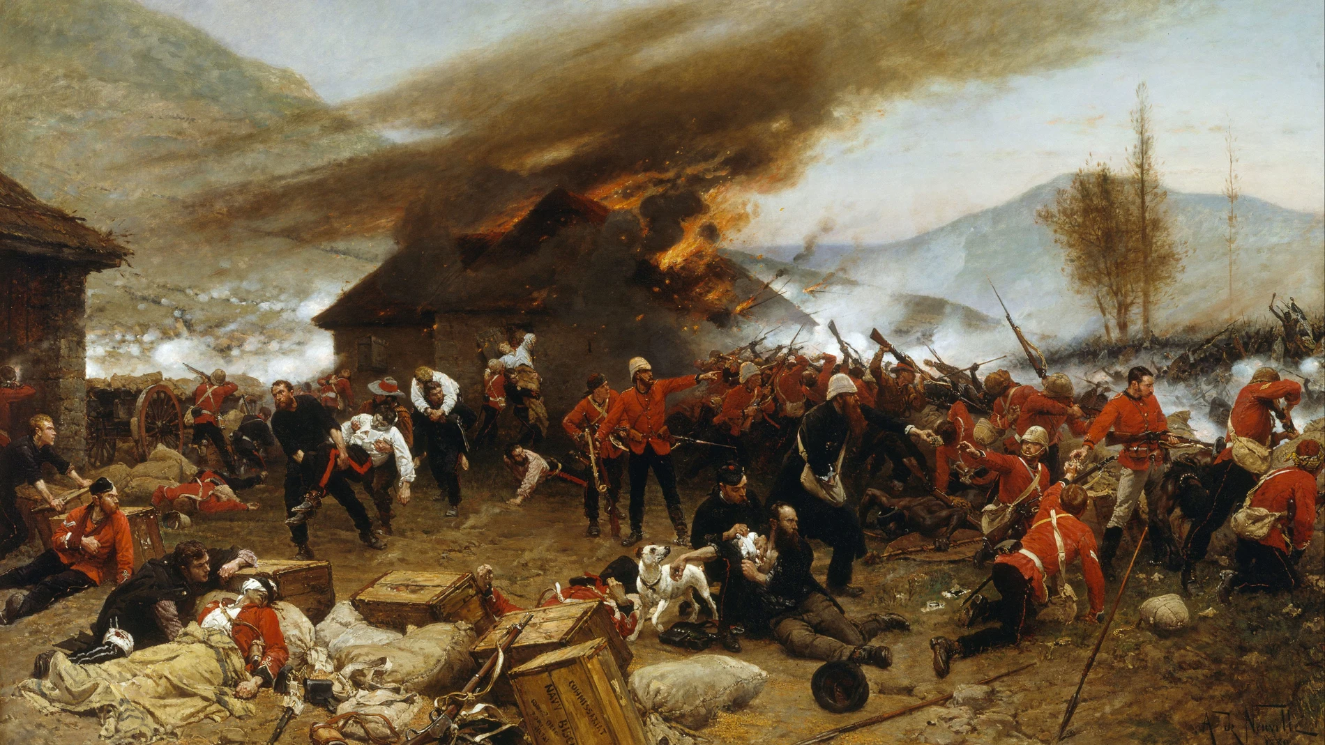 “La defensa de Rorke's Drift 1879”, cuadro de Alphonse de Neuville, 1882