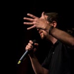 Pablo Iglesias, en un acto electoral antes de su dimisión tras los resultados del 4-M