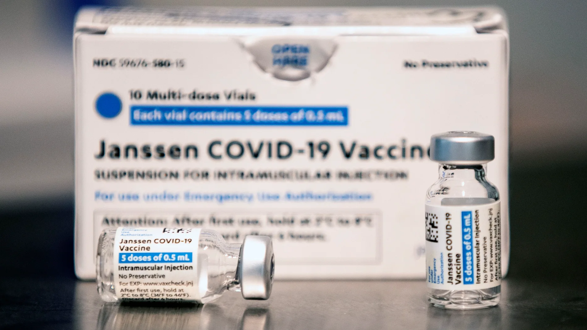 Viales de la vacuna de la multinacional Janssen utilizados en Estados Unidos