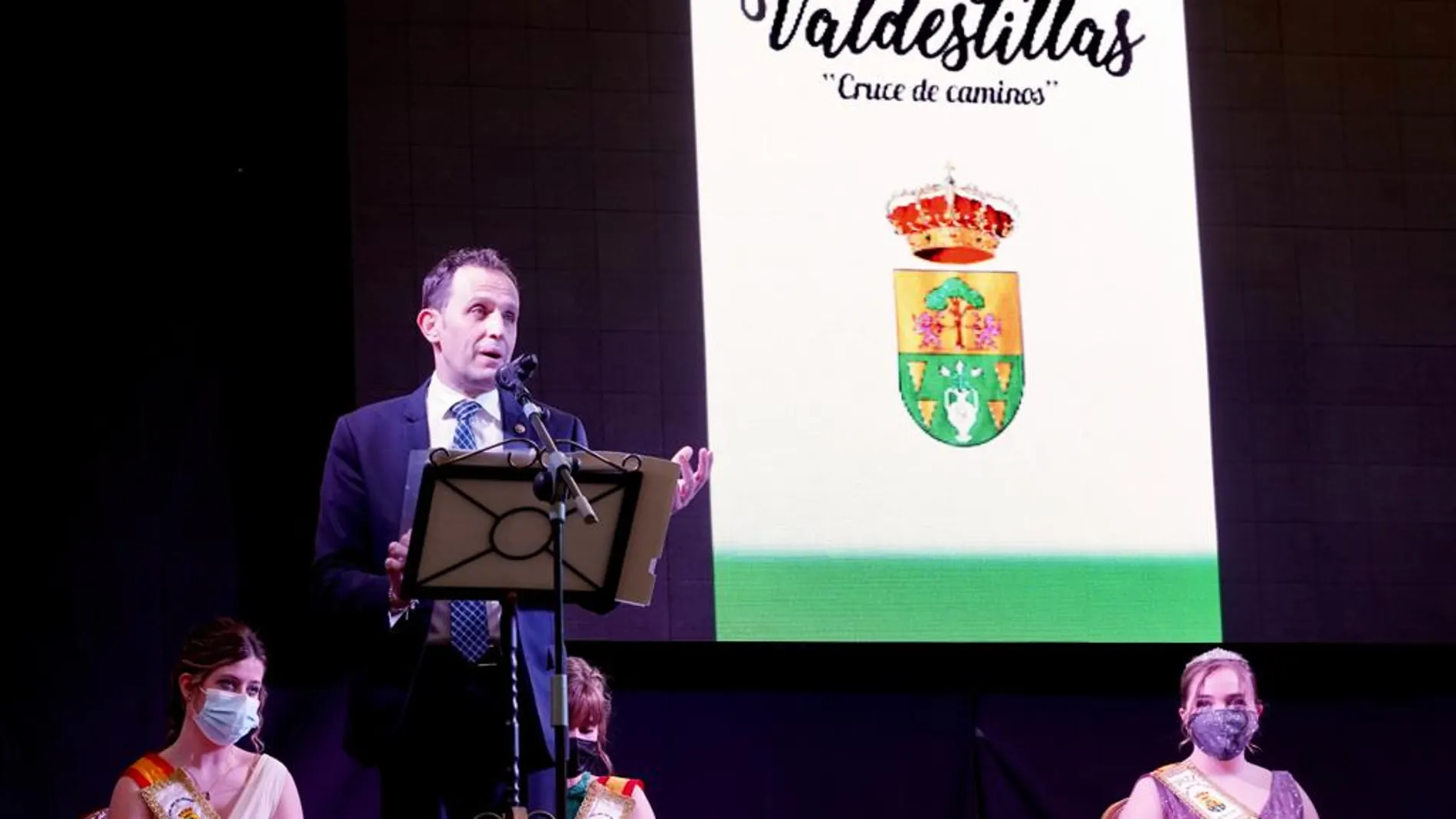 El presidente de la Diputación de Valladolid, Conrado Íscar, durante su pregón de las Fiestas de Valdestillas