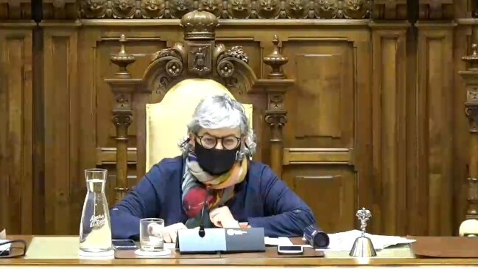 Ana González (PSOE), alcaldesa de Gijón, durante el Pleno MunicipalEUROPA PRESS