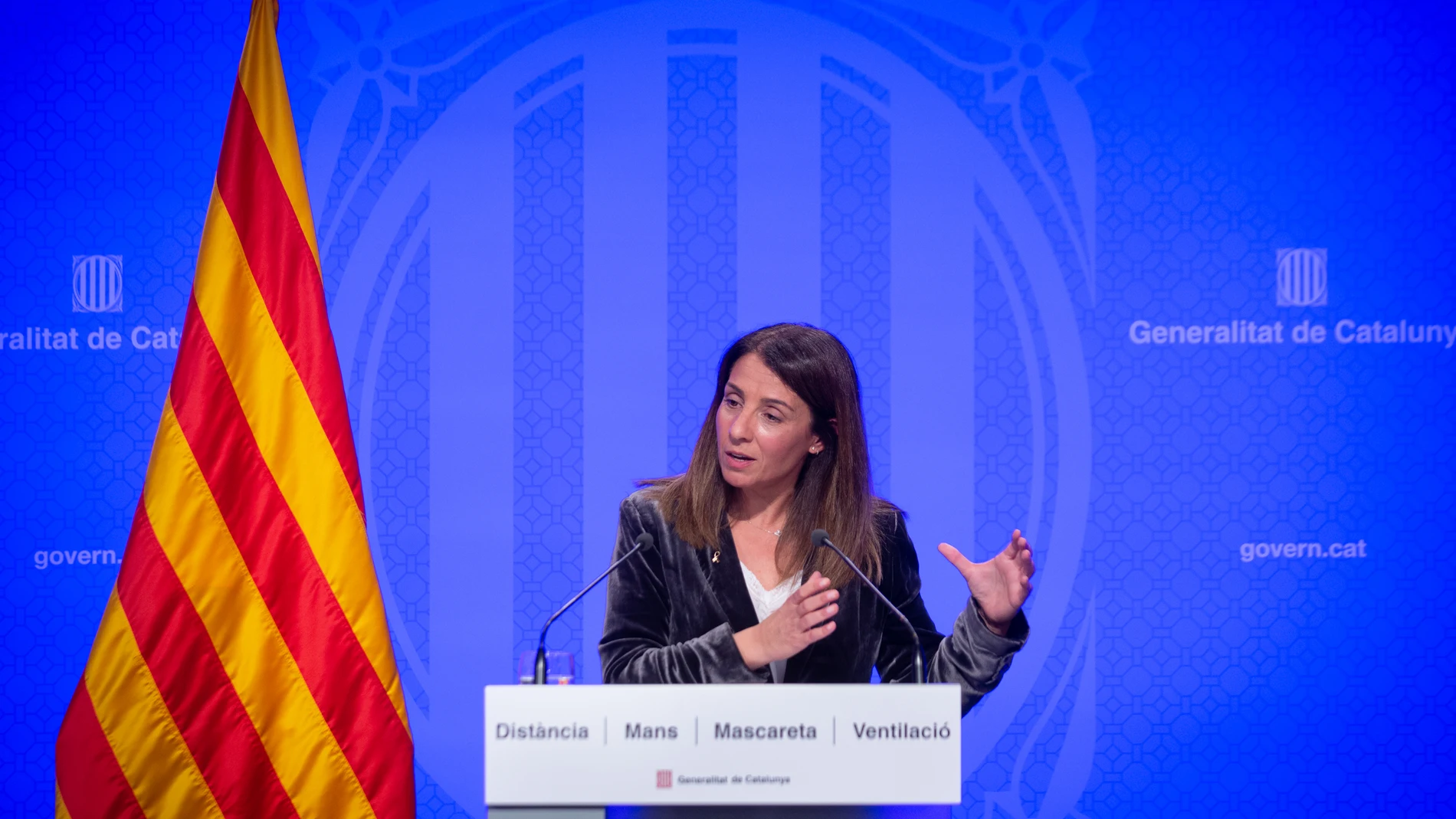 La consellera de Presidència, Meritxell Budó, ofrece una rueda de prensa posterior a la celebración del Consell Executiu en el Palau de la Generalitat.
