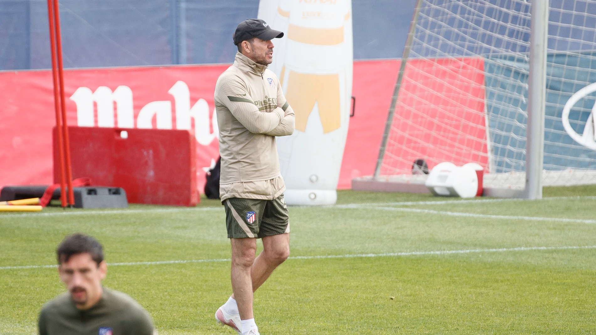 Simeone, en el último entrenamiento del Atlético