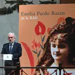 El director de la Real Academia Española, Santiago Muñoz Machado, participa en un homenaje organizado por la RAE y dedicado a la escritora Emilia Pardo Bazán, con motivo del centenario de su fallecimiento