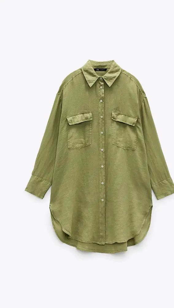 Camisa oversize de lino de Zara