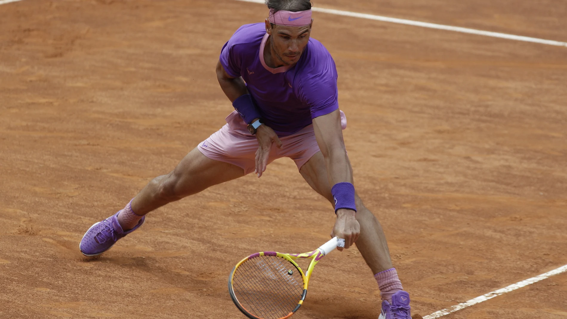 Rafa Nadal, en su partido de cuartos del Masters 1000 de Roma ante Zverev
