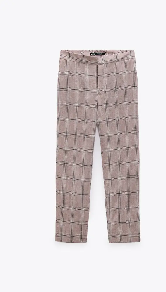 Pantalón pitillo lino de Zara