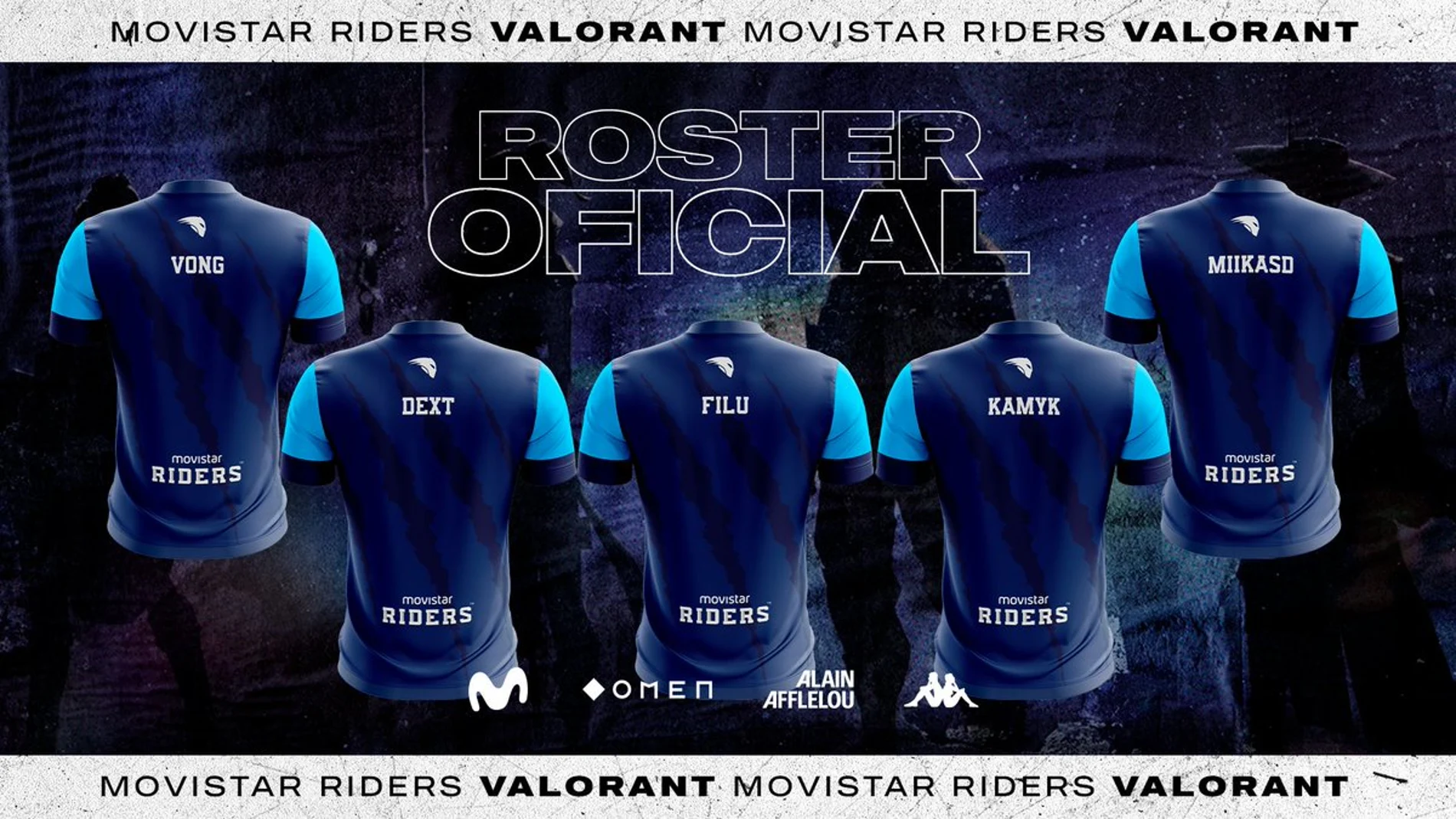 Quinteto oficial de Movistar Riders en VALORANT