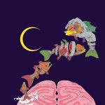 Representación artística de cómo el cerebro, durante el sueño, altera la precisión de los recuerdos mediante variaciones presuntamente aleatorias según la hipótesis del sobreajuste