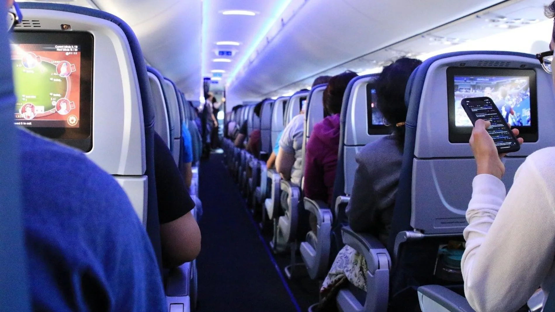 El interior de un avión