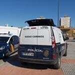 Vehículos de la Policía Nacional en San Fernando