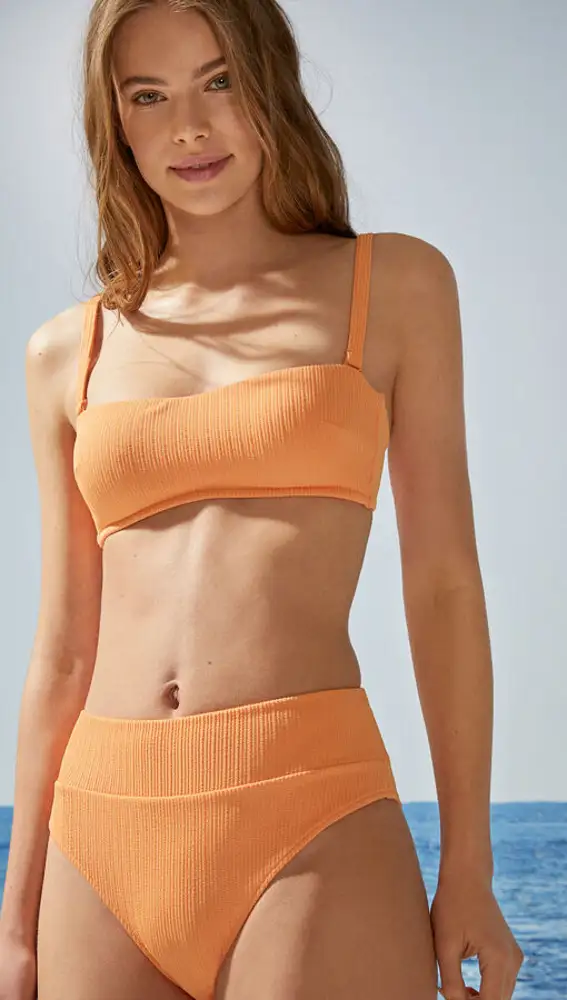 Bikini canalé naranja de Women'secret