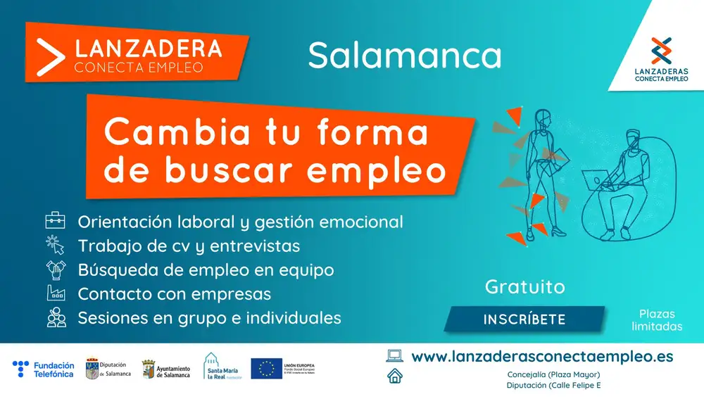cartel de la Lanzadera Conecta Empleo de Salamanca