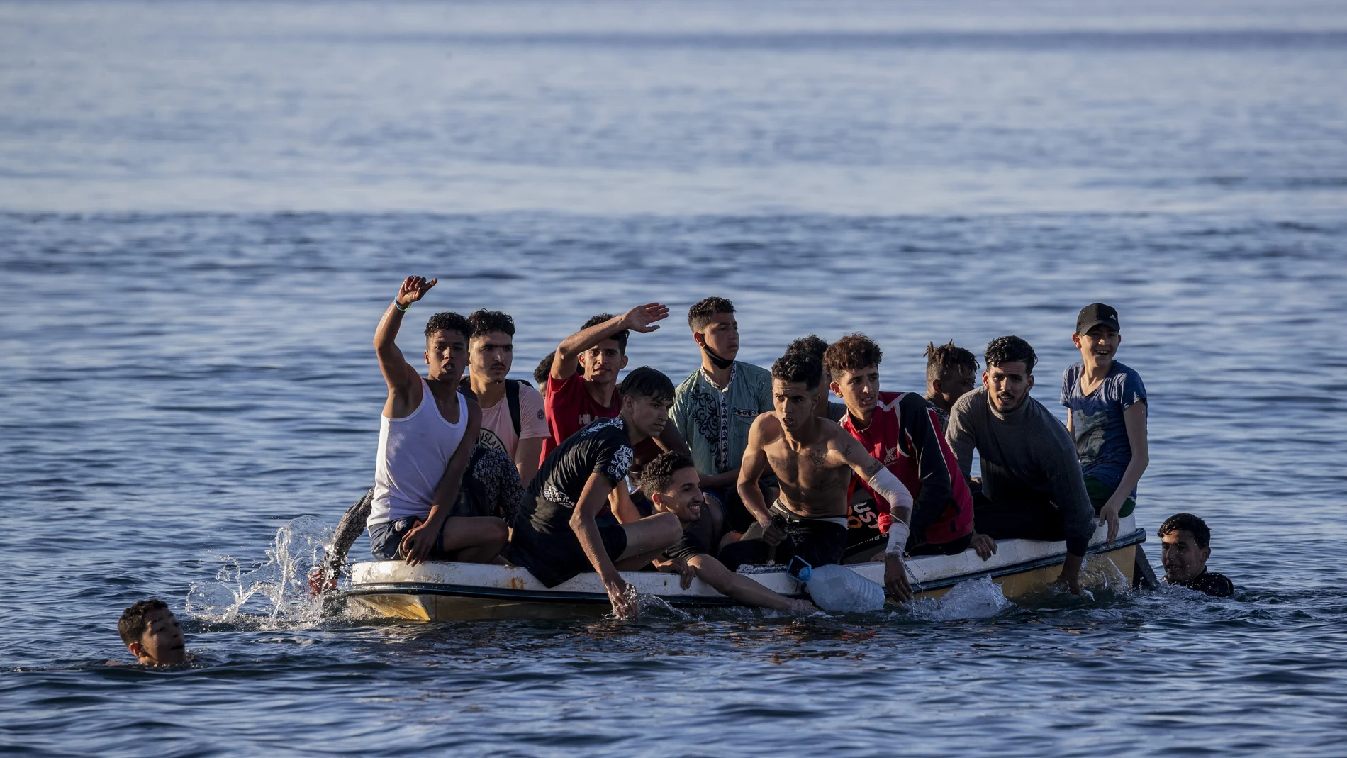 Los migrantes llegan a Ceuta, hoy