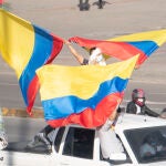 19 May 2021, Colombia, Bogota: Demonstrators take part in a protest against the government of President Ivan Duque Marquez. Photo: Daniel Garzon Herazo/ZUMA Wire/dpaDaniel Garzon Herazo/ZUMA Wire/d / DPA19/05/2021 ONLY FOR USE IN SPAIN