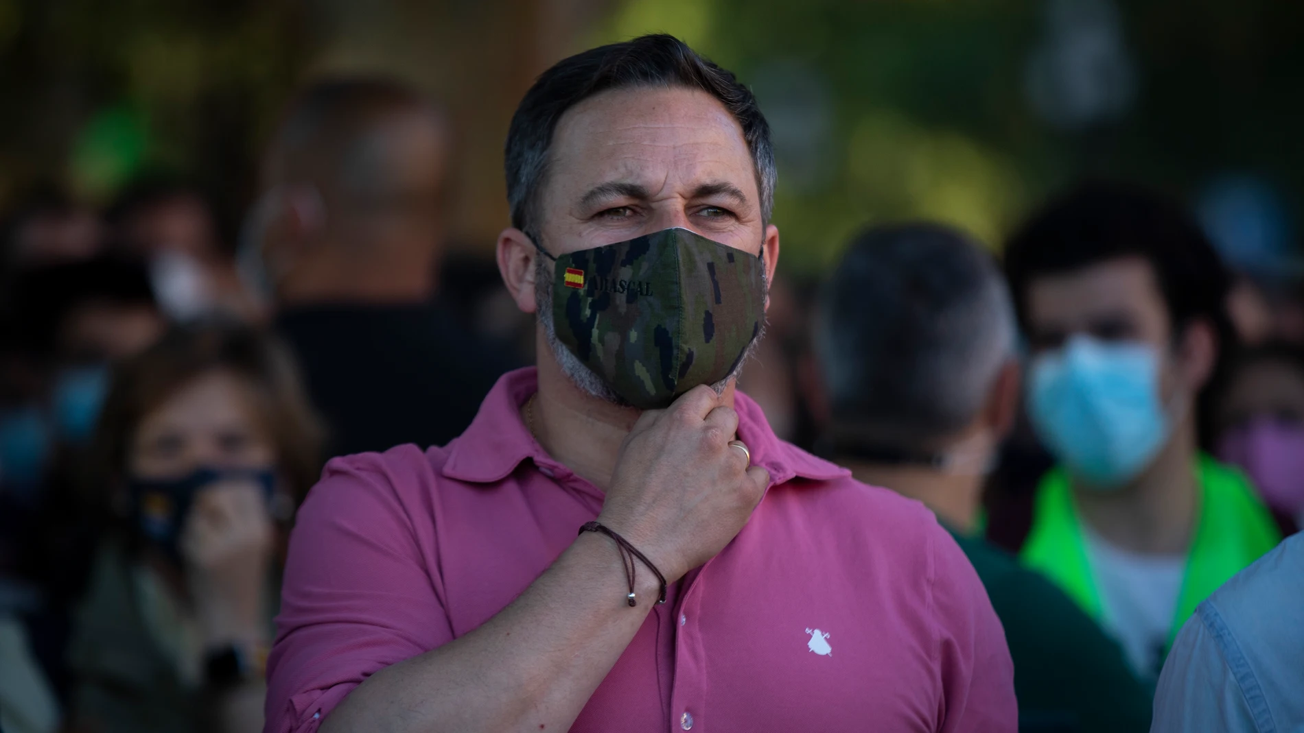 Abascal durante una manifestación "en defensa de nuestras fronteras" en Sevilla