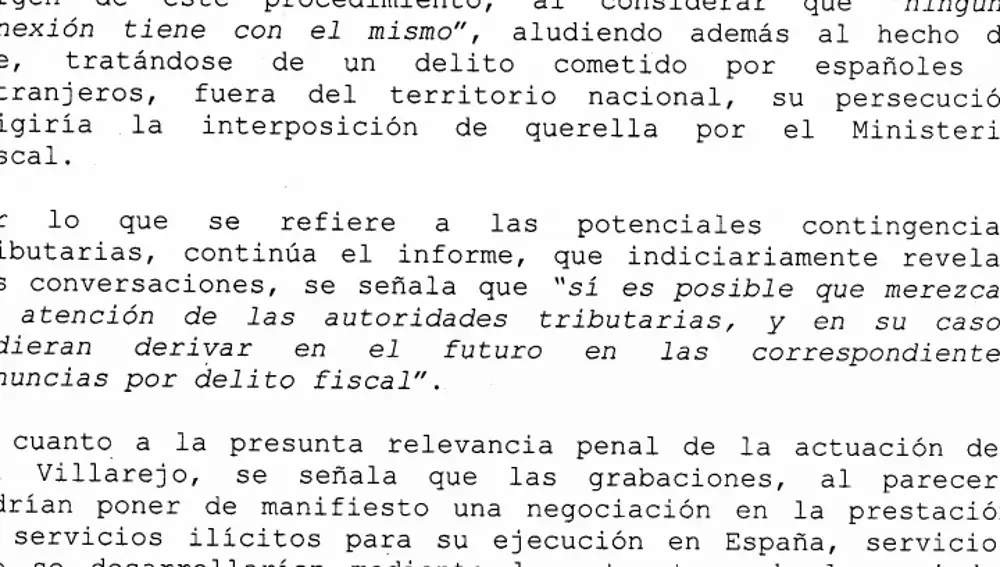 Extracto del auto de 27 de julio de 2020 en el que se aludía a la posibilidad de que Hacienda investigara las cuentas del Rey.