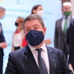 El presidente de Castilla-La Mancha, Emiliano García Page, durante la presentación del acto 'Haciendo de España un polo industrial del hidrógeno verde en Europa',