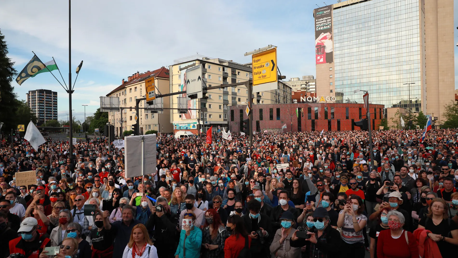 Protesta contra el gobierno esloveno en Liubliana el pasado 28 de mayo