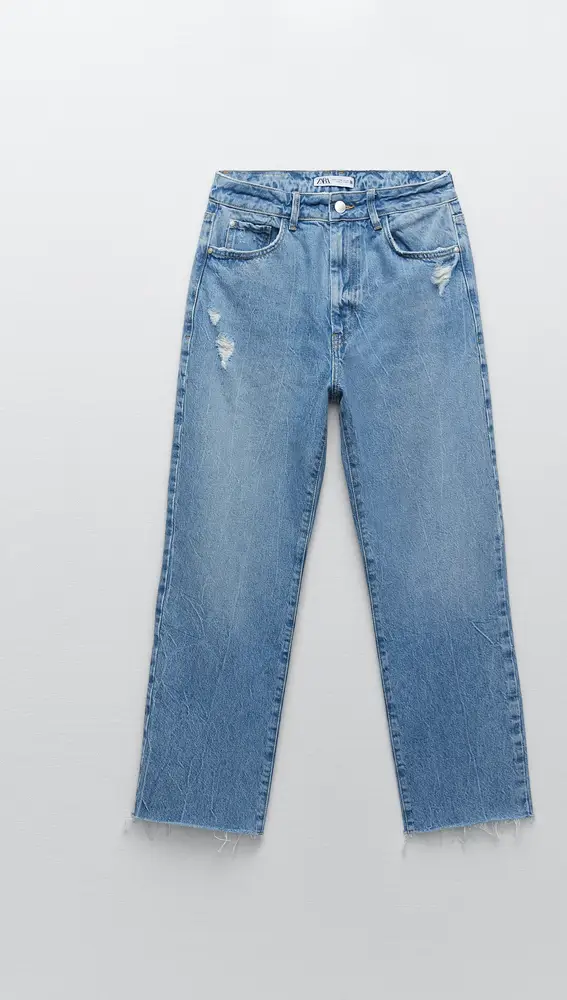 Jeans tiro alto cropped de Zara