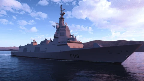Recreación virtual de la futura fragata F-110