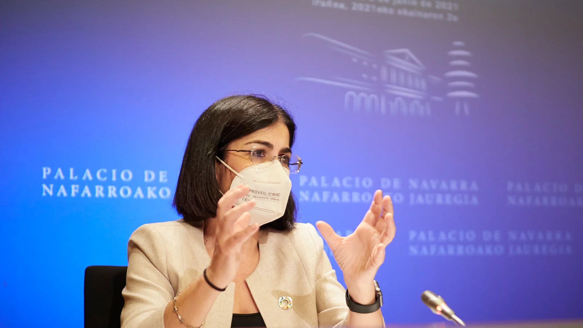 La ministra de Sanidad, Carolina Darias, tras el último pleno del Consejo Interterritorial de Salud