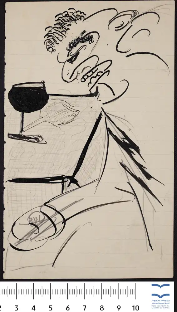 Dibujo de Franz Kafka, titulado &quot;El borracho&quot;