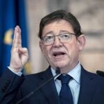 El presidente de la Generalitat, Ximo Puig, durante la rueda de prensa tras la reunión de la Interdepartamental del pasado 3 de junio