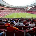 Los aficionados ya pudieron ver en directo el España-Portugal en el Wanda Metropolitano.