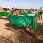 Los ataúdes de catorce soldados asesinados en Burkina Faso el pasado mes de noviembre