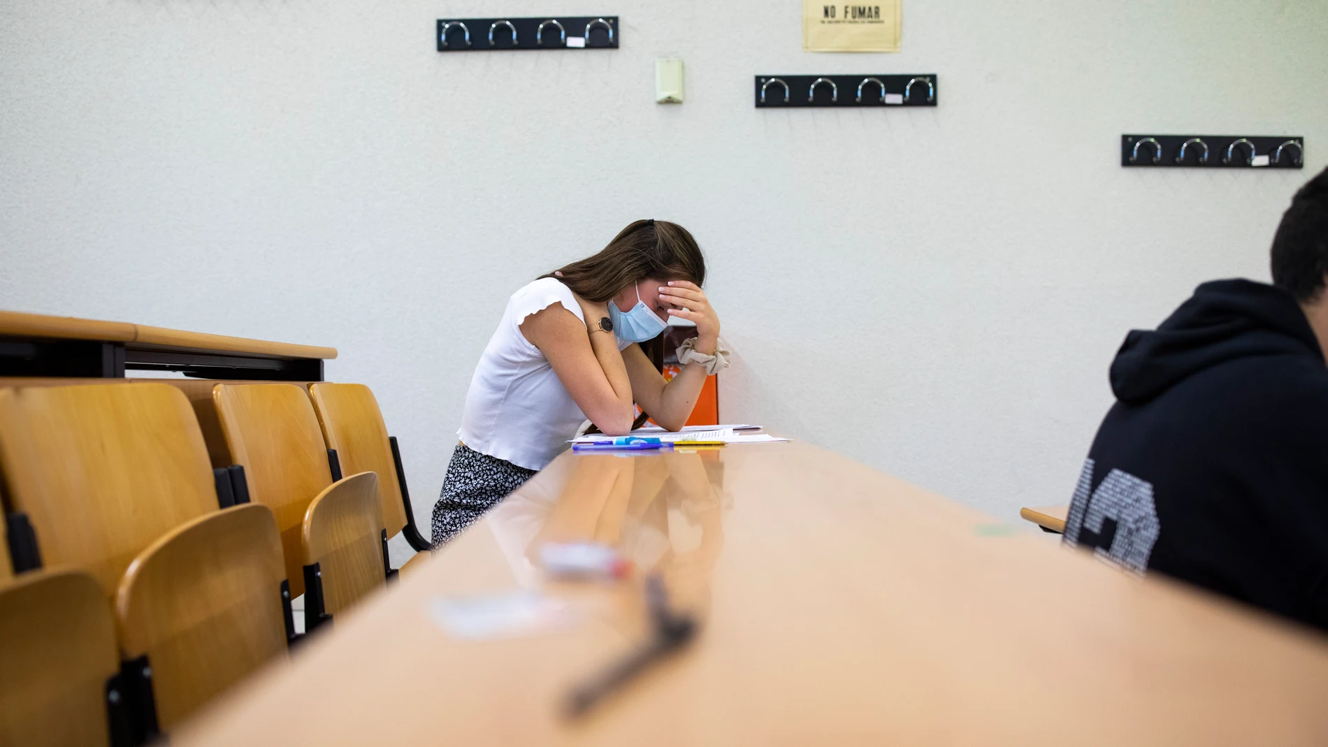 Una alumna de la Comunidad de Madrid en la prueba de la EVAU